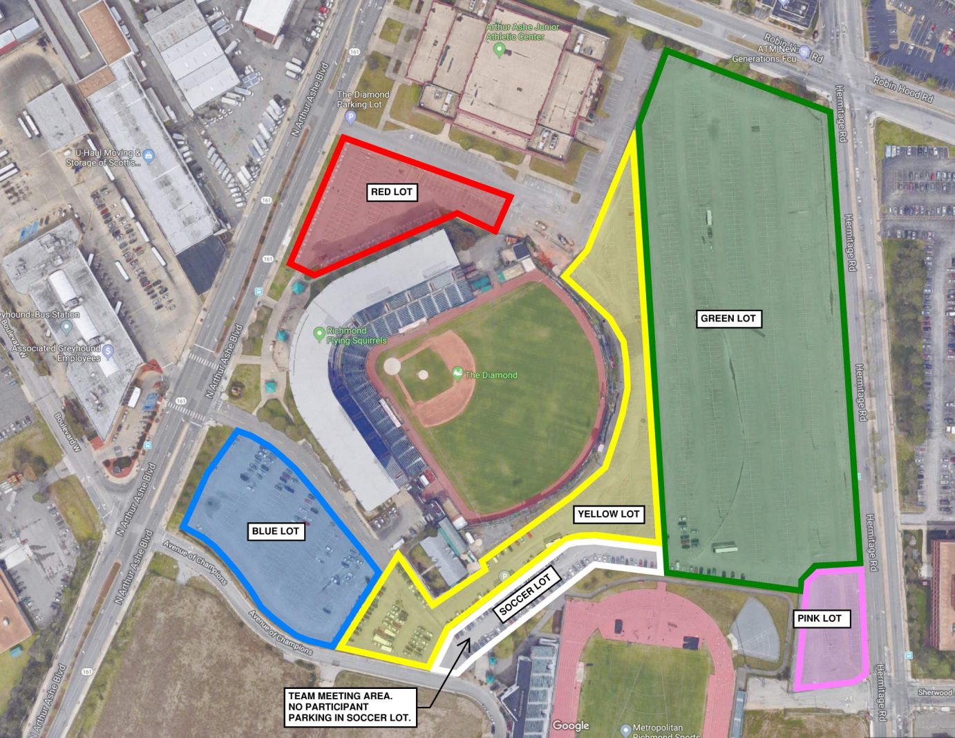 Parking Map | VCU Health Richmond Marathon